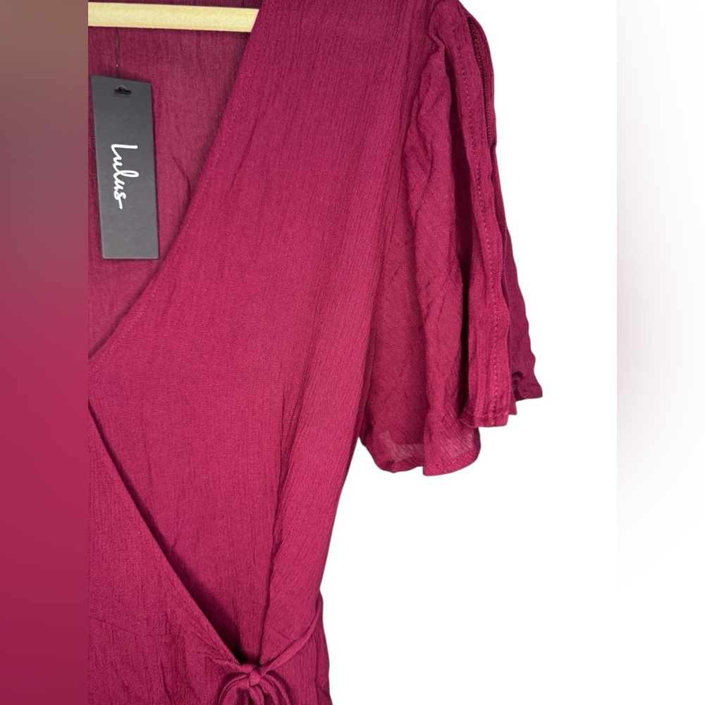 Lulus Plus Wrap Maxi Dress 2X Burgundy Wine – NWT Formal Wedding - Picture 4 of 6